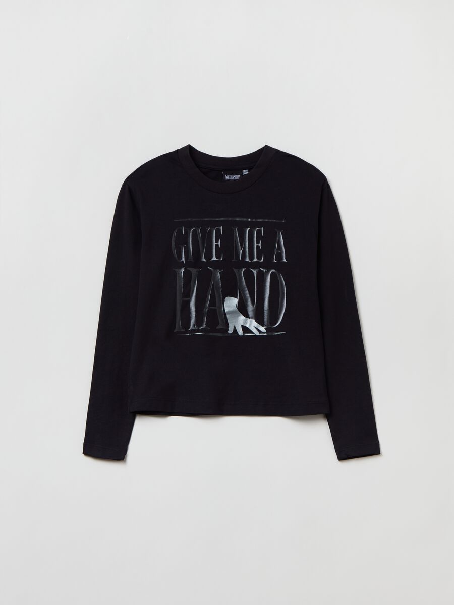 Long-sleeved T-shirt with Wednesday print_0