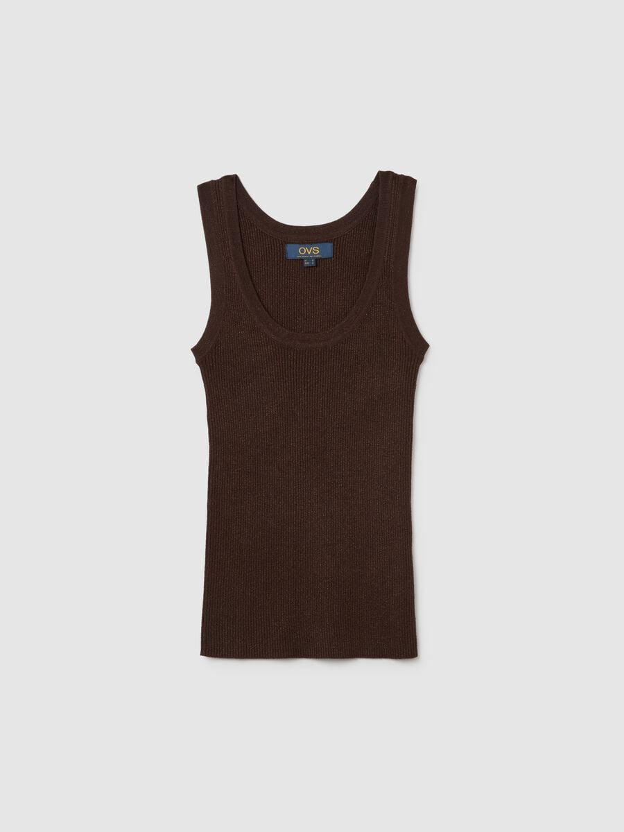 Women's Brown Stretch Fabric Vest_4