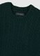 Green Crew Neck Sweater with Regular Fit Jacquard Pattern_5