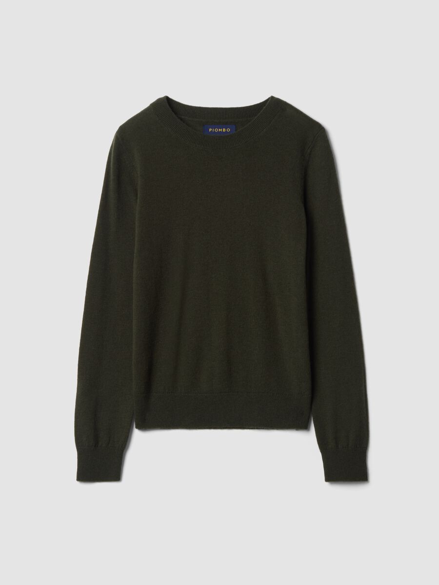 Green pure wool crew-neck jumper_0