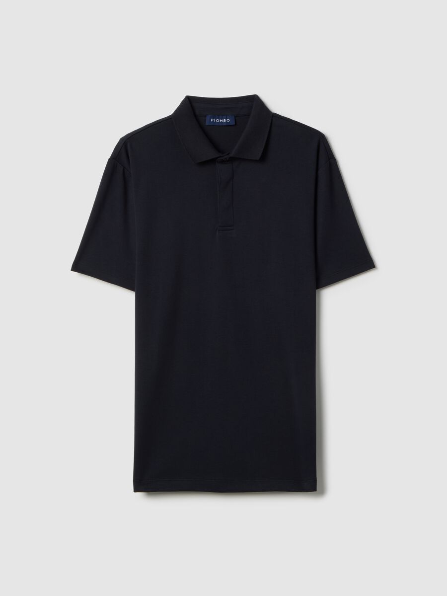 Blue regular fit pure cotton polo_4