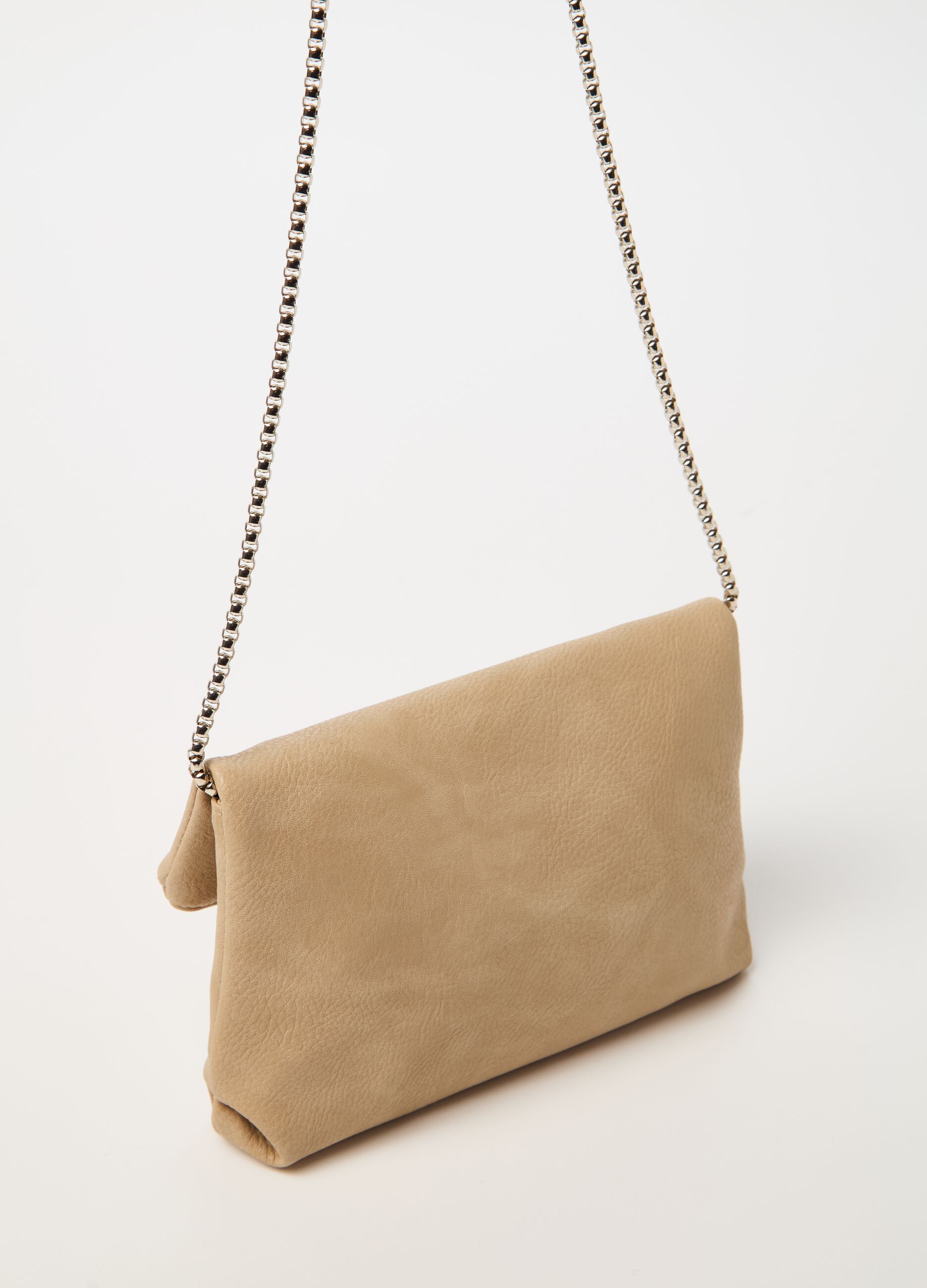 Bag with flap and chain strap