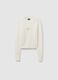 Girls' white sweater fitted with perforated heart_3