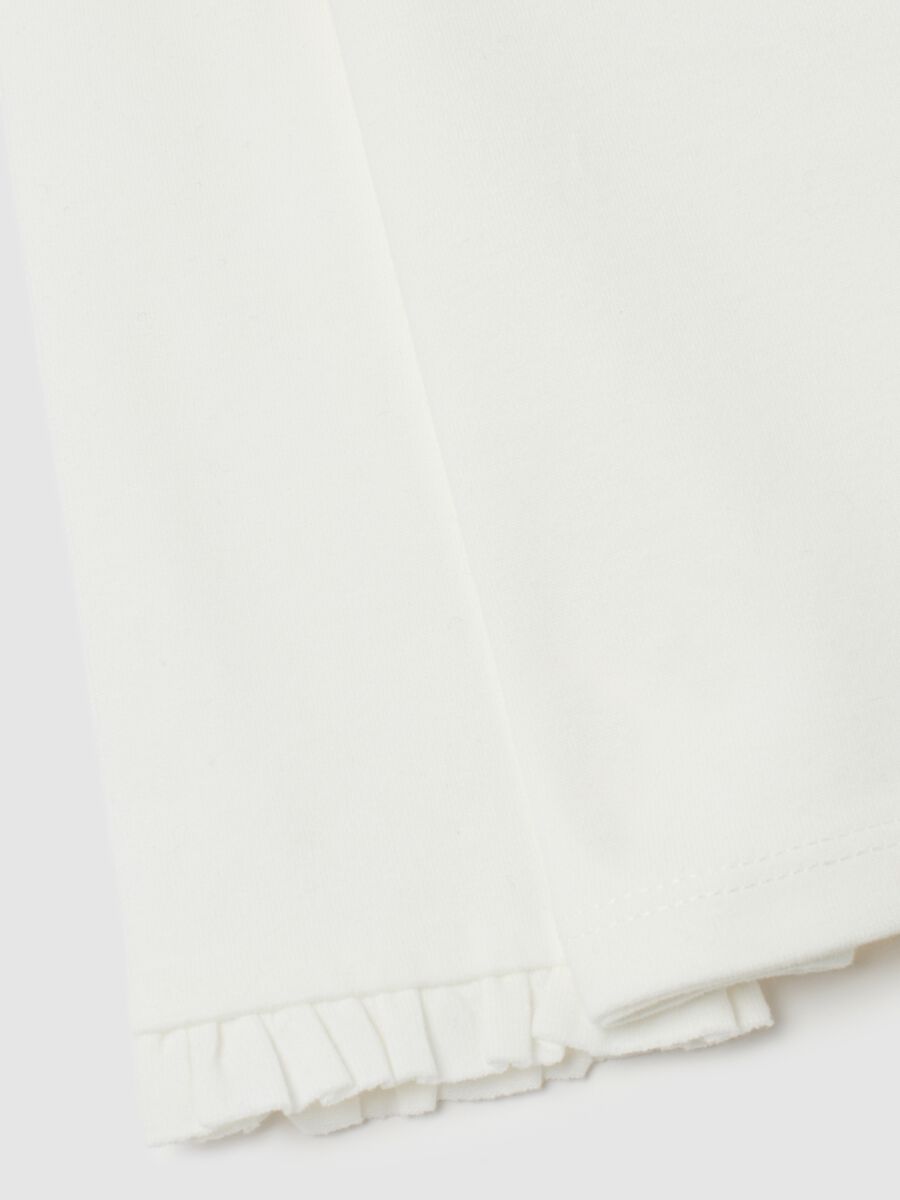 White cotton stretch regular fit baby t-shirt with print_2