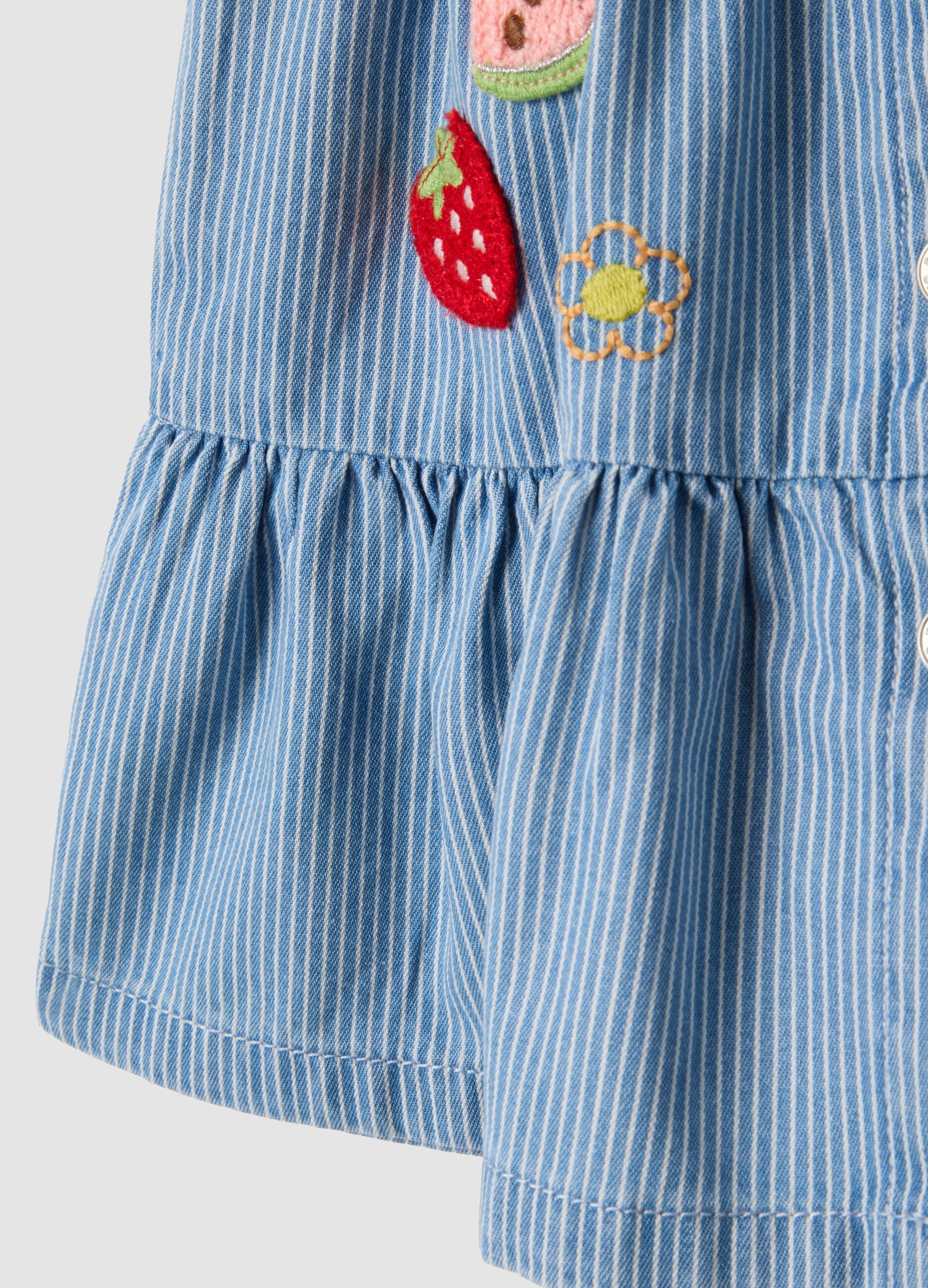 Girls&rsquo; cotton and lyocell blend denim dress, regular fit