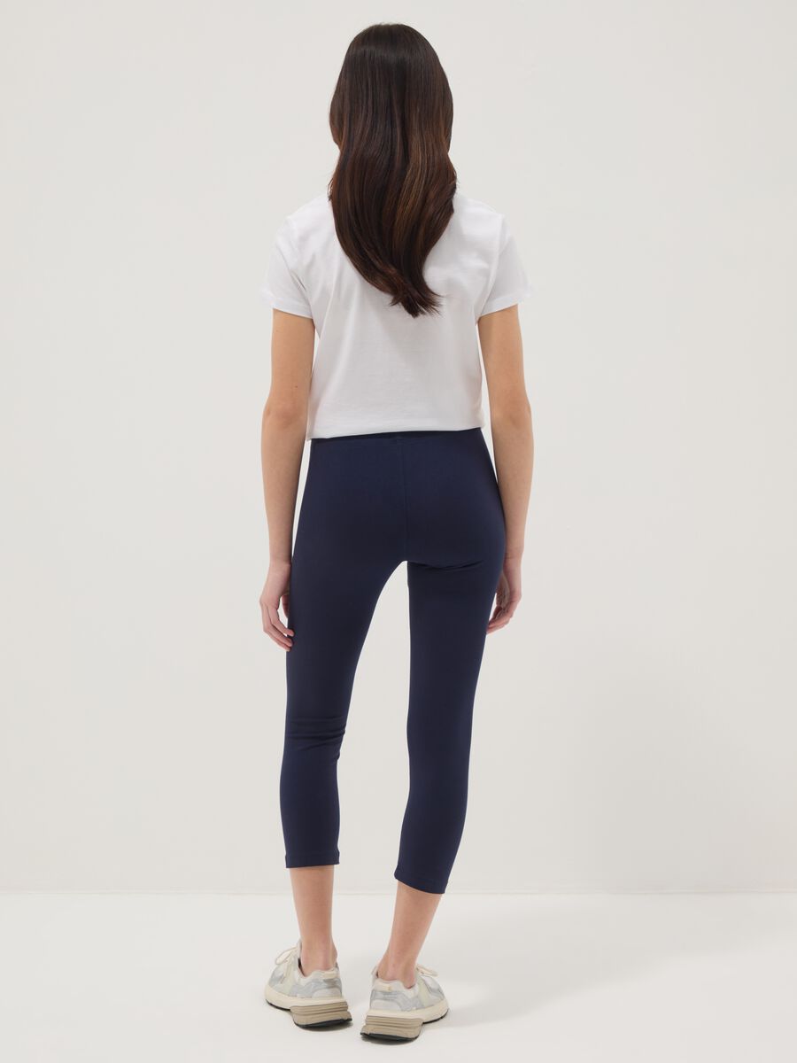 Leggings Ajustados de Mezcla de Algod&oacute;n Azul para Chicas_1