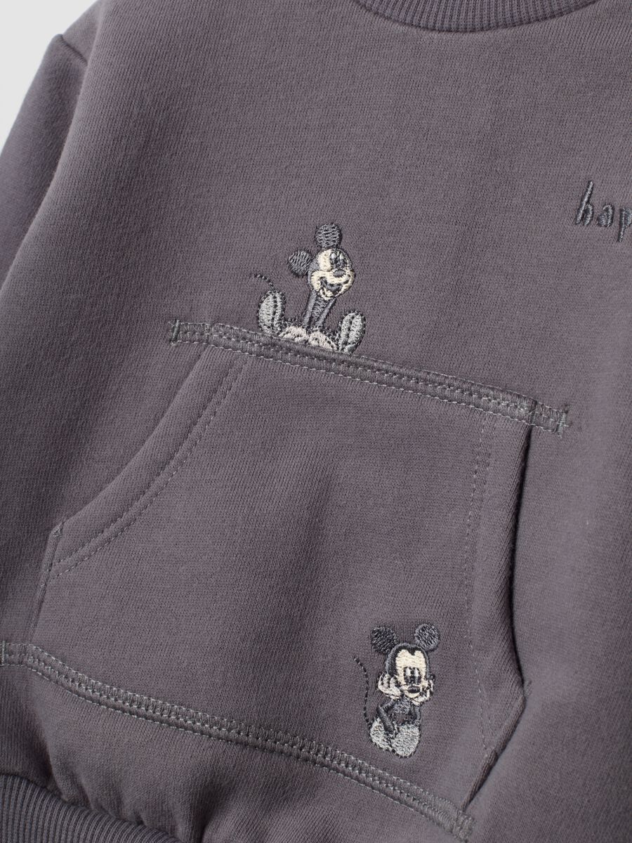 Grey ribbed organic cotton set with Mickey embroidery_3