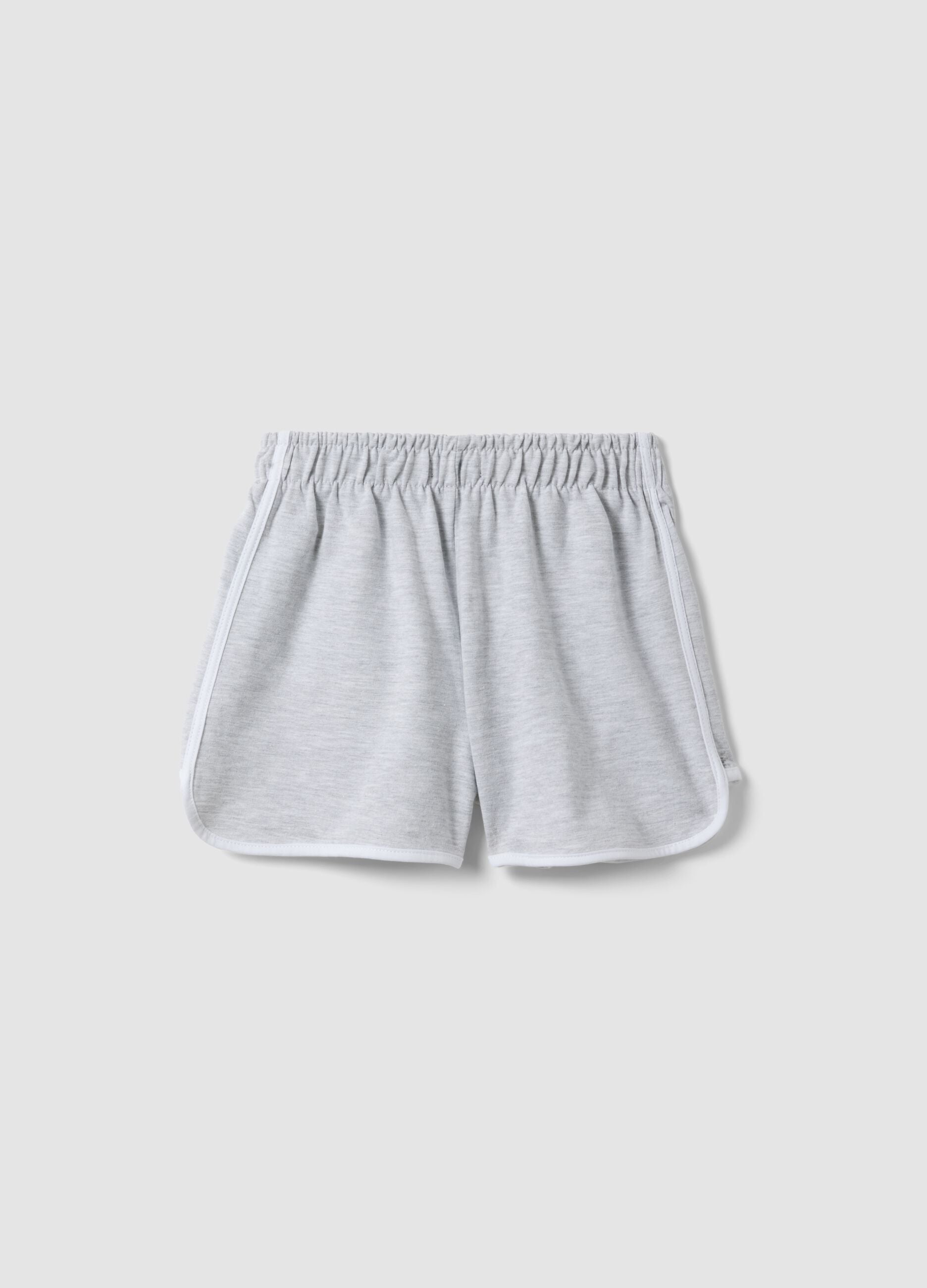 Shorts grigi in misto cotone con vita elasticizzata per ragazza comfort fit