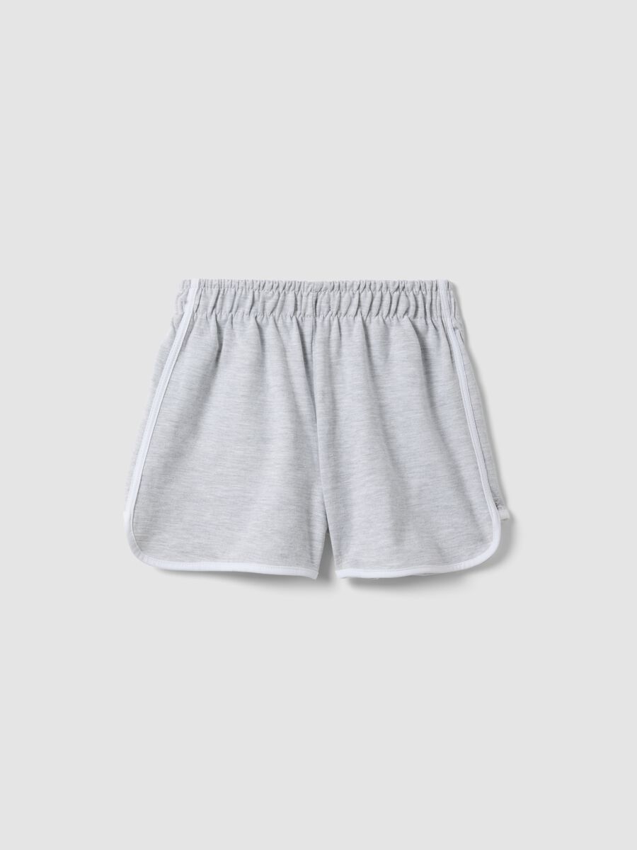 Shorts grigi in misto cotone con vita elasticizzata per ragazza comfort fit_1