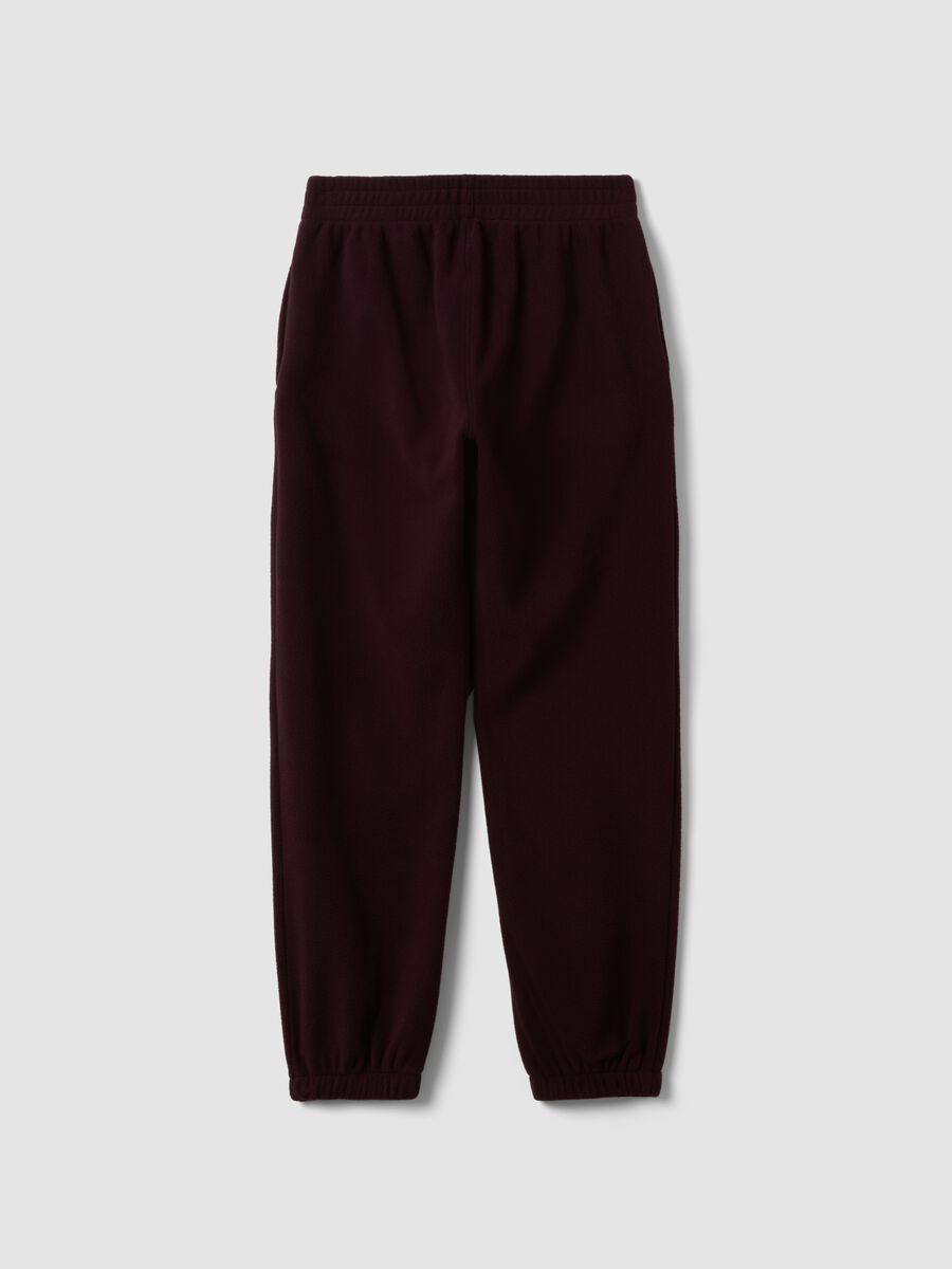 Pantaloni jogger viola regular fit in pile con vita elasticizzata_2