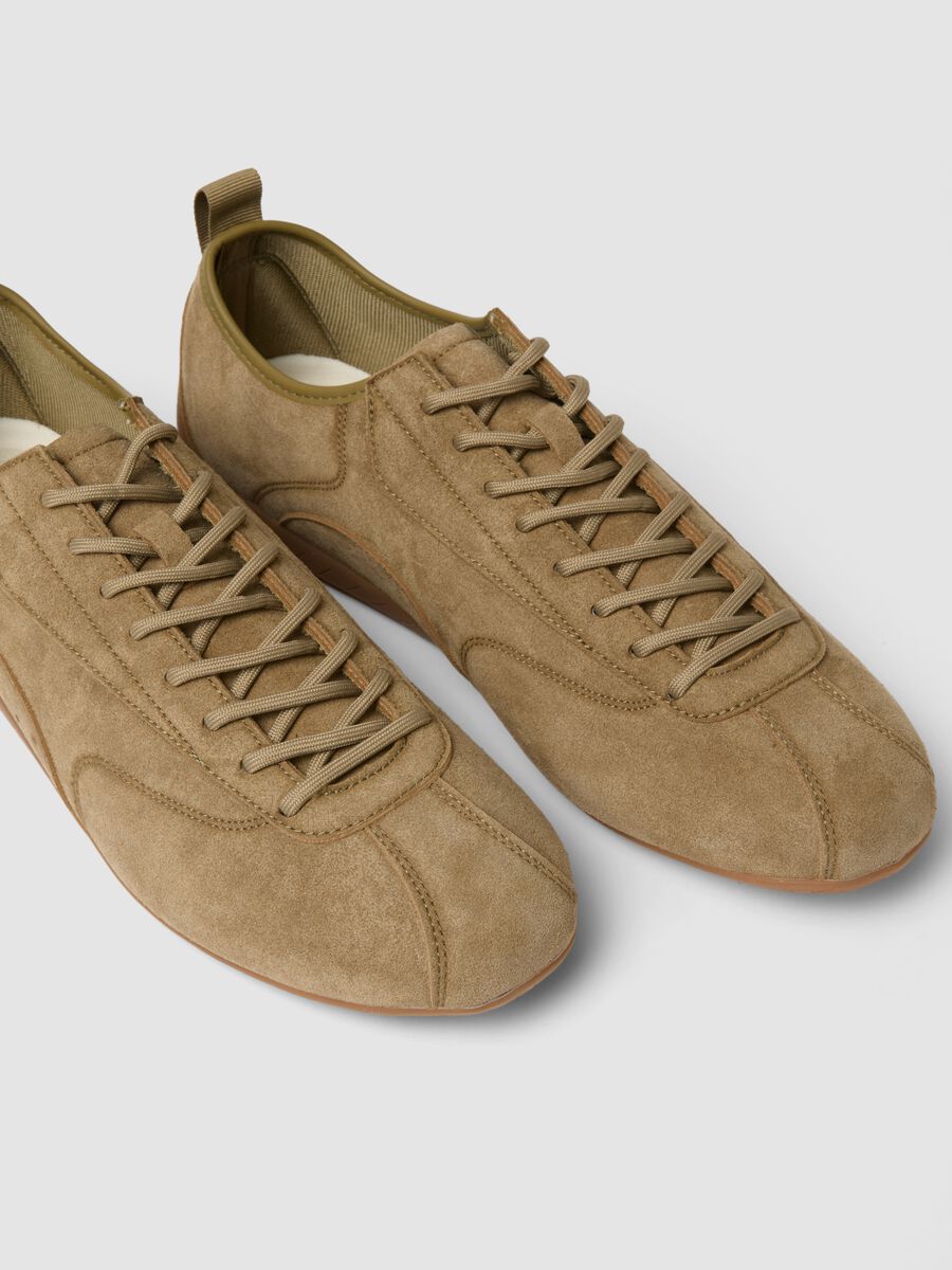 Beige genuine leather regular fit shoes_1