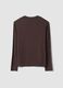 Dark brown stretch viscose regular-fit top_2