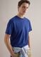 Blaue T-Shirt aus reiner Baumwolle mit Rundhals und entspannter Passform_3
