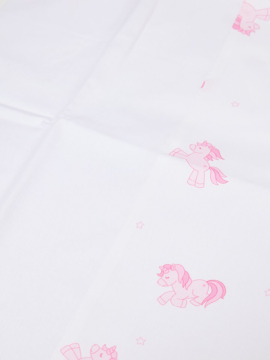 Three-piece cotton crib set with unicorn print_1