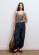 Blue pure cotton balloon-fit denim jeans_0