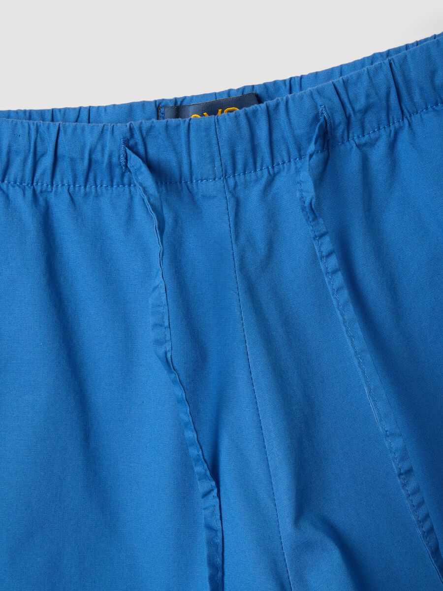 Blue stretch cotton shorts_5