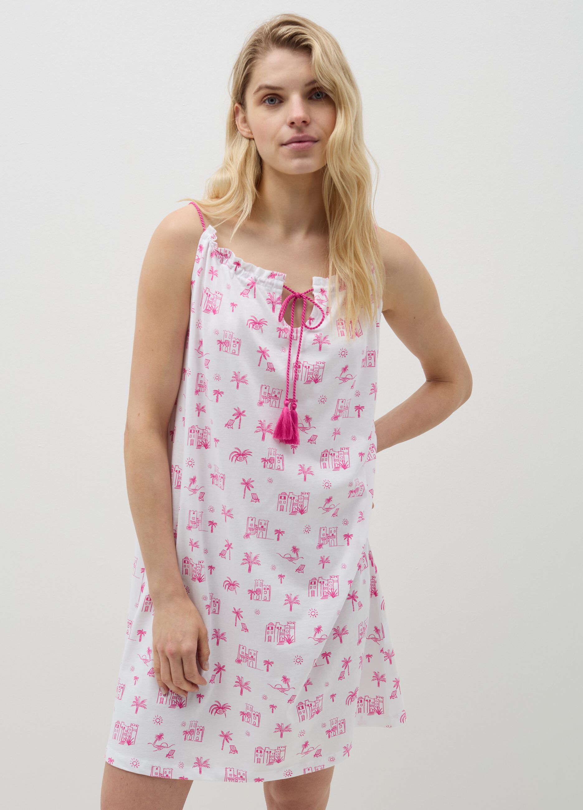 Nightdress with Summer Vibes print