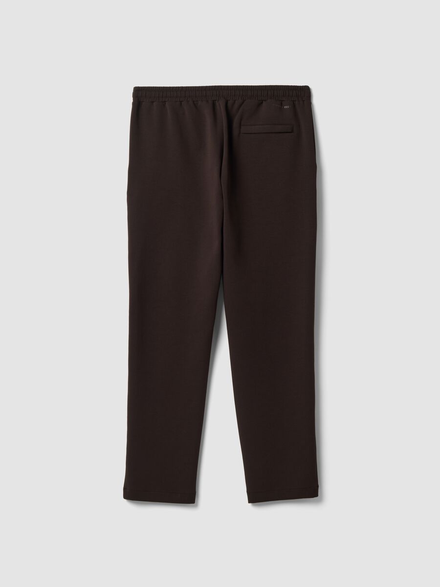 Brown stretch-cotton regular-fit trousers_2