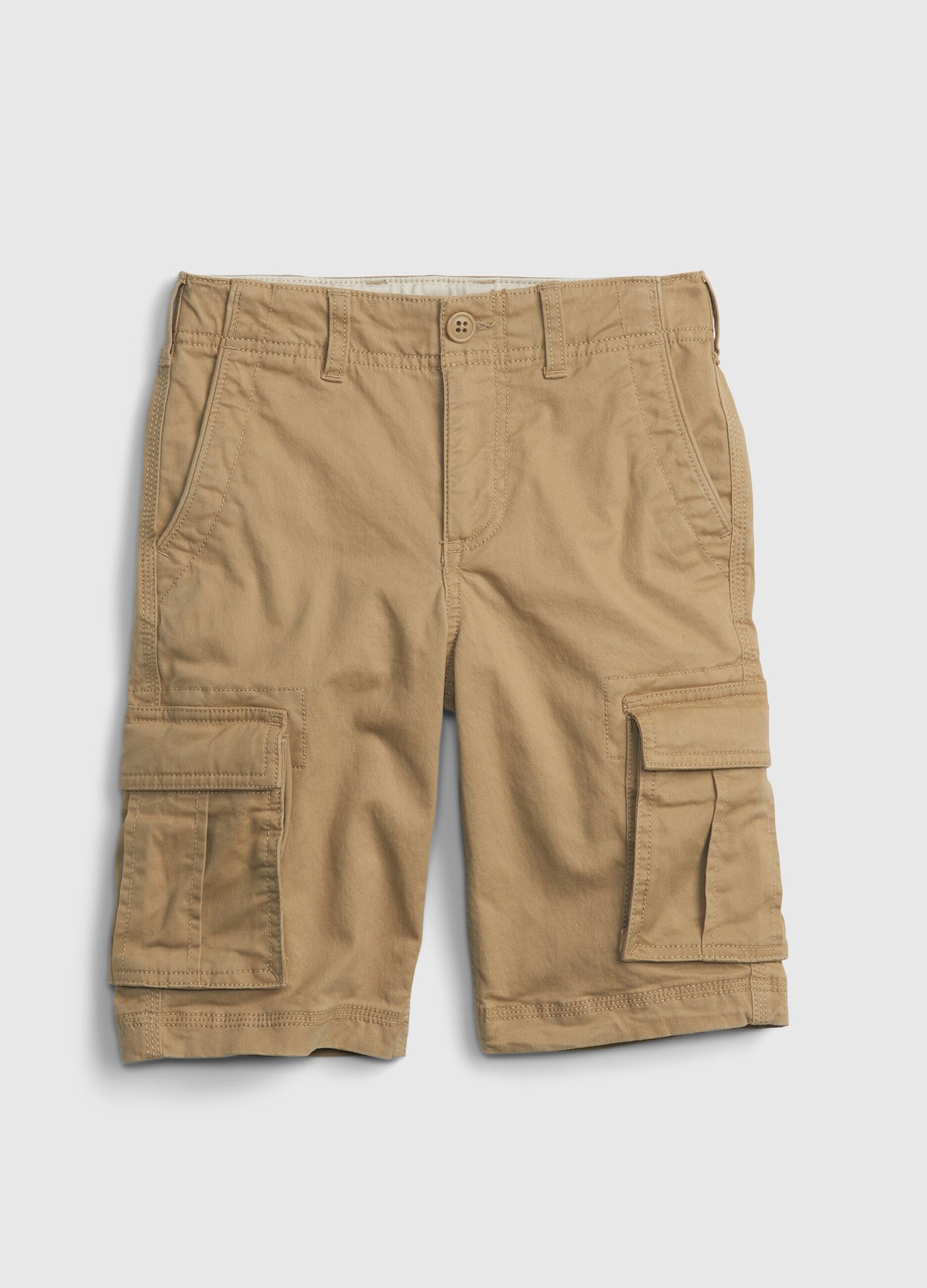 Stretch cotton cargo Bermuda shorts