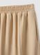Beige long skirt, regular fit with elasticated waist and slit_5