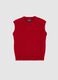 Children&rsquo;s red crew neck regular fit sleeveless vest_0