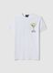 White pure cotton regular fit T-shirt with Margarita print_4