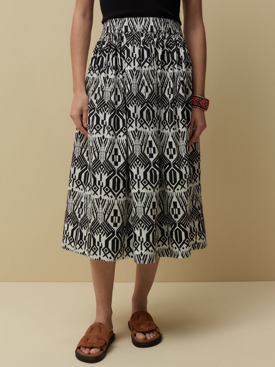 Cotton skirt with heritage print_1