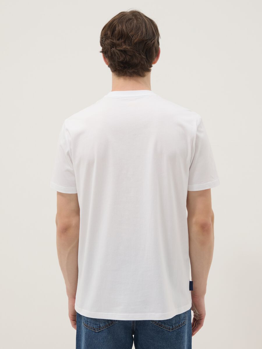 Wei&szlig;es Herren-T-Shirt aus reiner Baumwolle mit kurzen &Auml;rmeln, Regular Fit_3