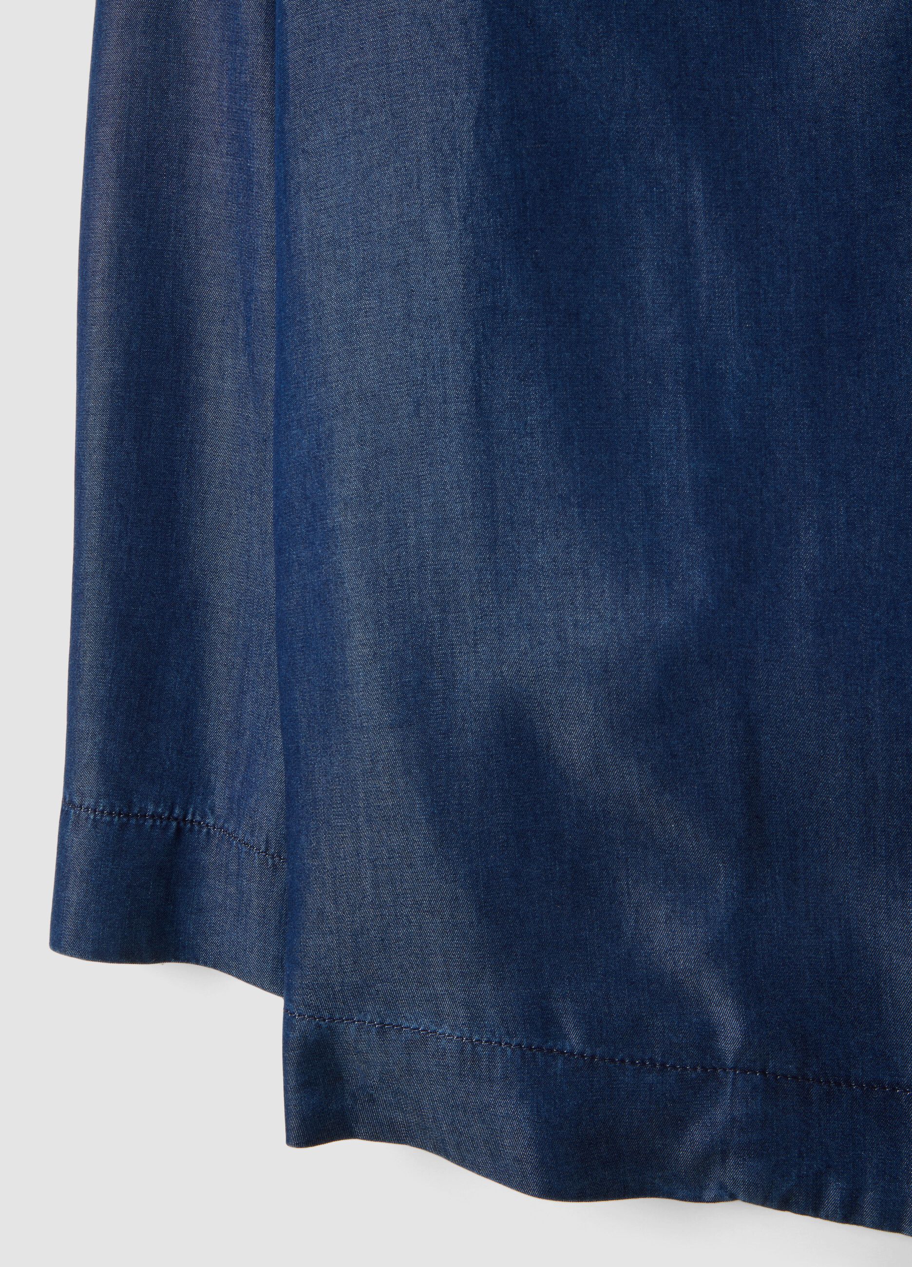 Blazer bleu en lyocell coupe regular