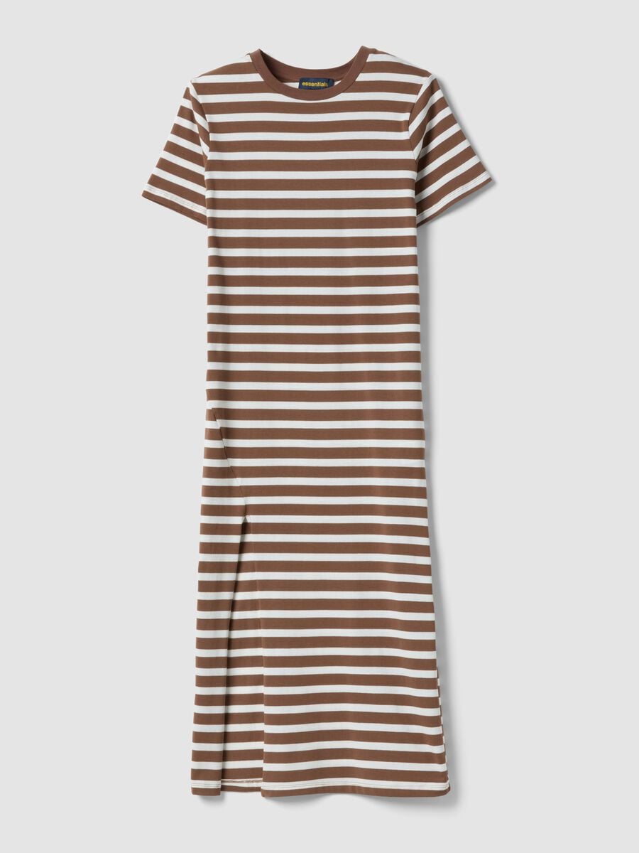 Brown striped stretch-cotton midi dress_4