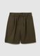 Men's green baggy shorts in 100% cotton_4