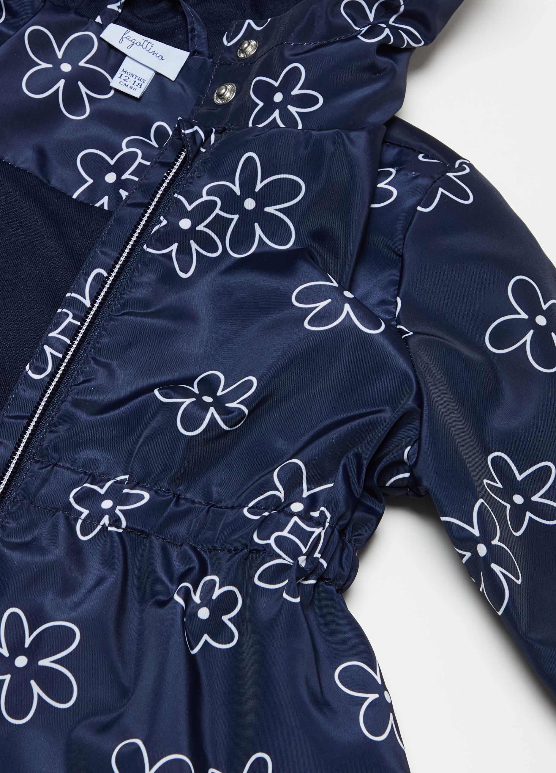 Pea coat with flowers print