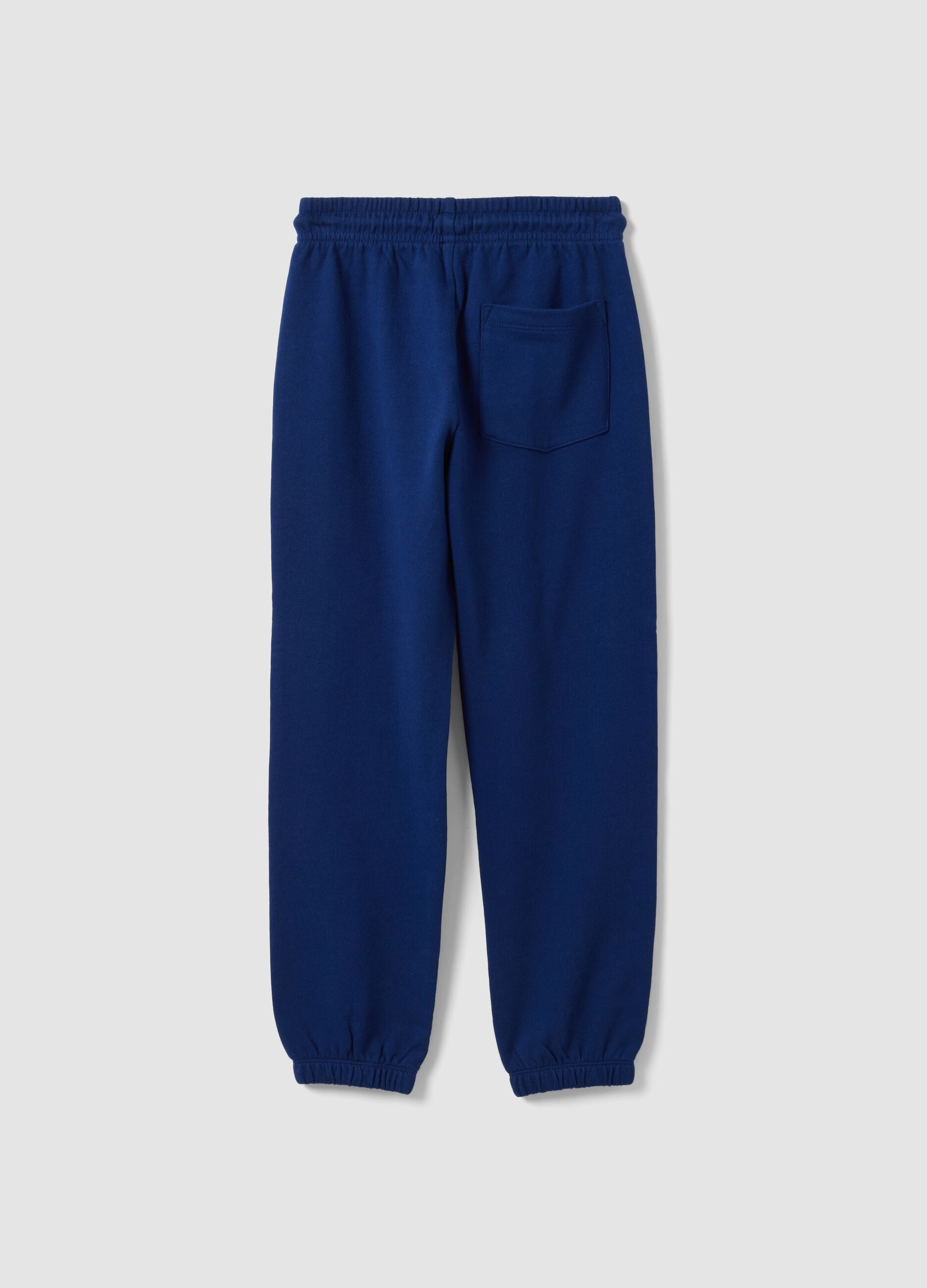 Blue regular-fit joggers in pure organic cotton for boys