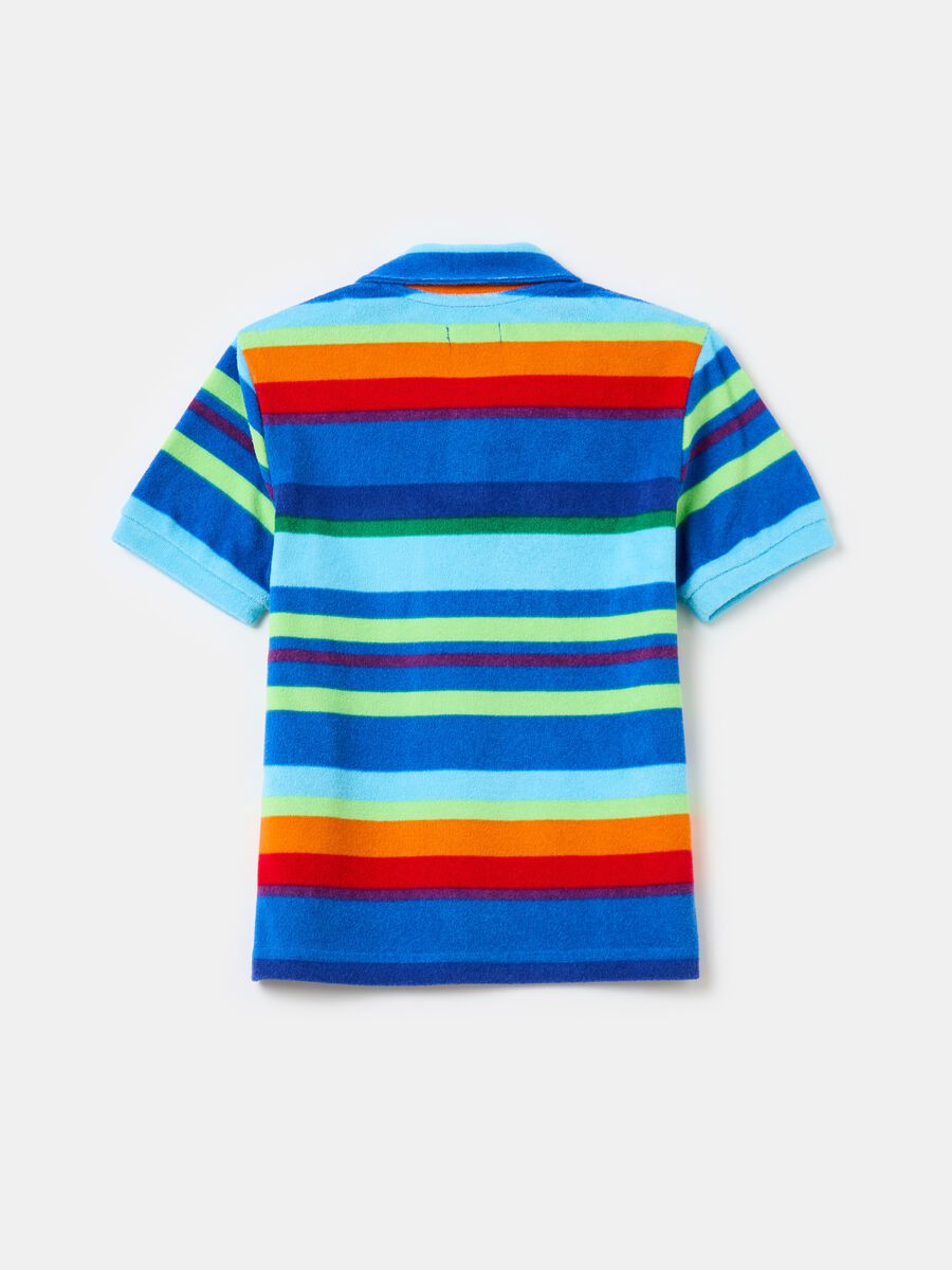 Striped polo shirt in cotton terry_1