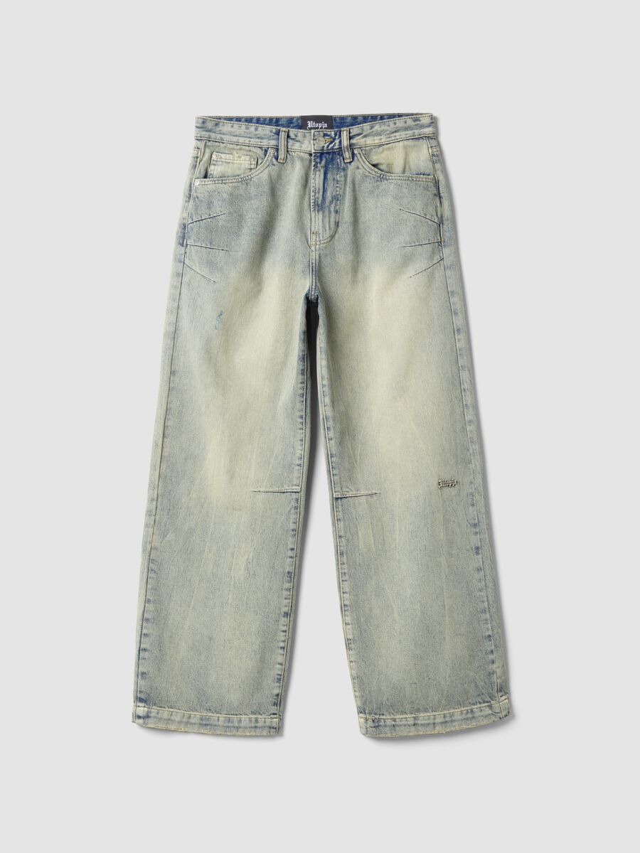 Vintage Wide-Leg Denim in Hellblau_0
