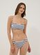 Blue and white striped bandeau bikini top in stretch fabric_1