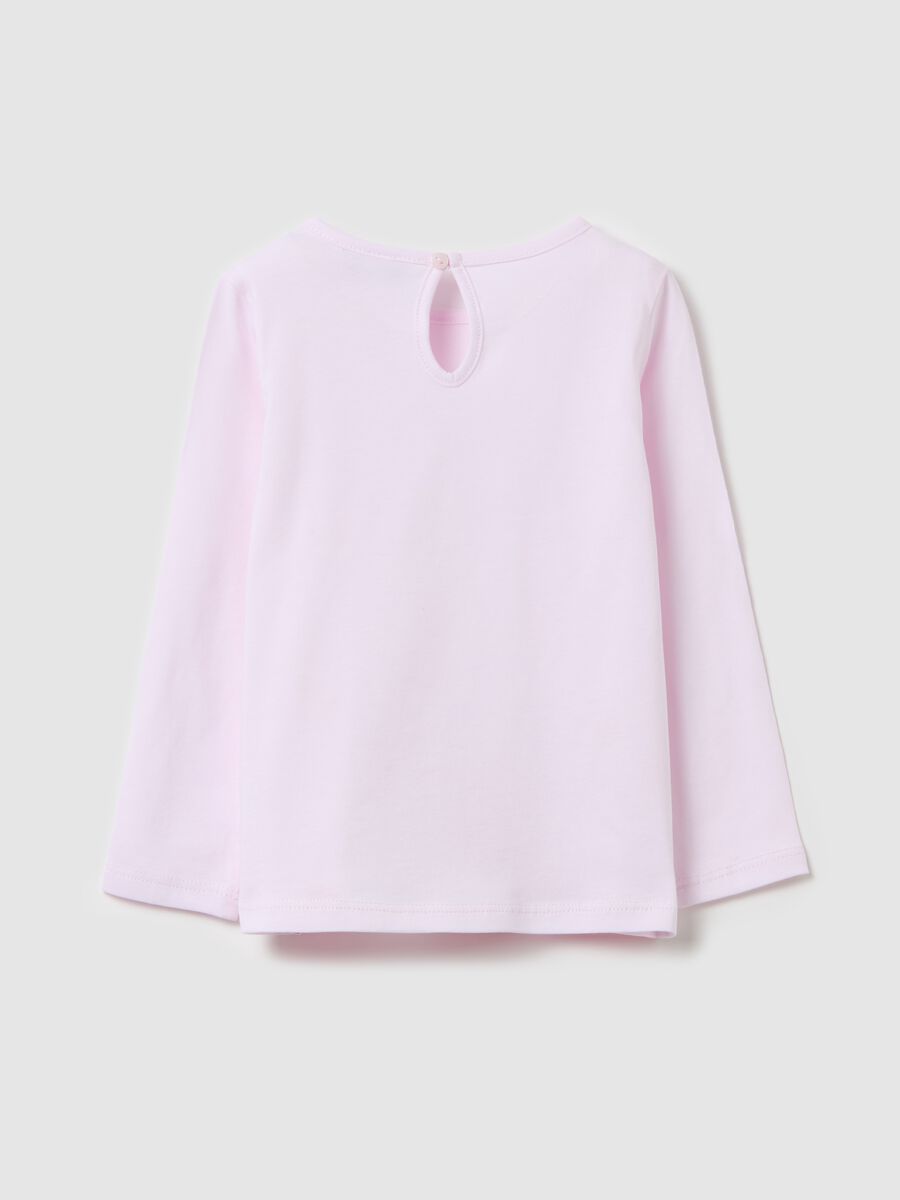 Cotton T-shirt with print and long sleeves_1