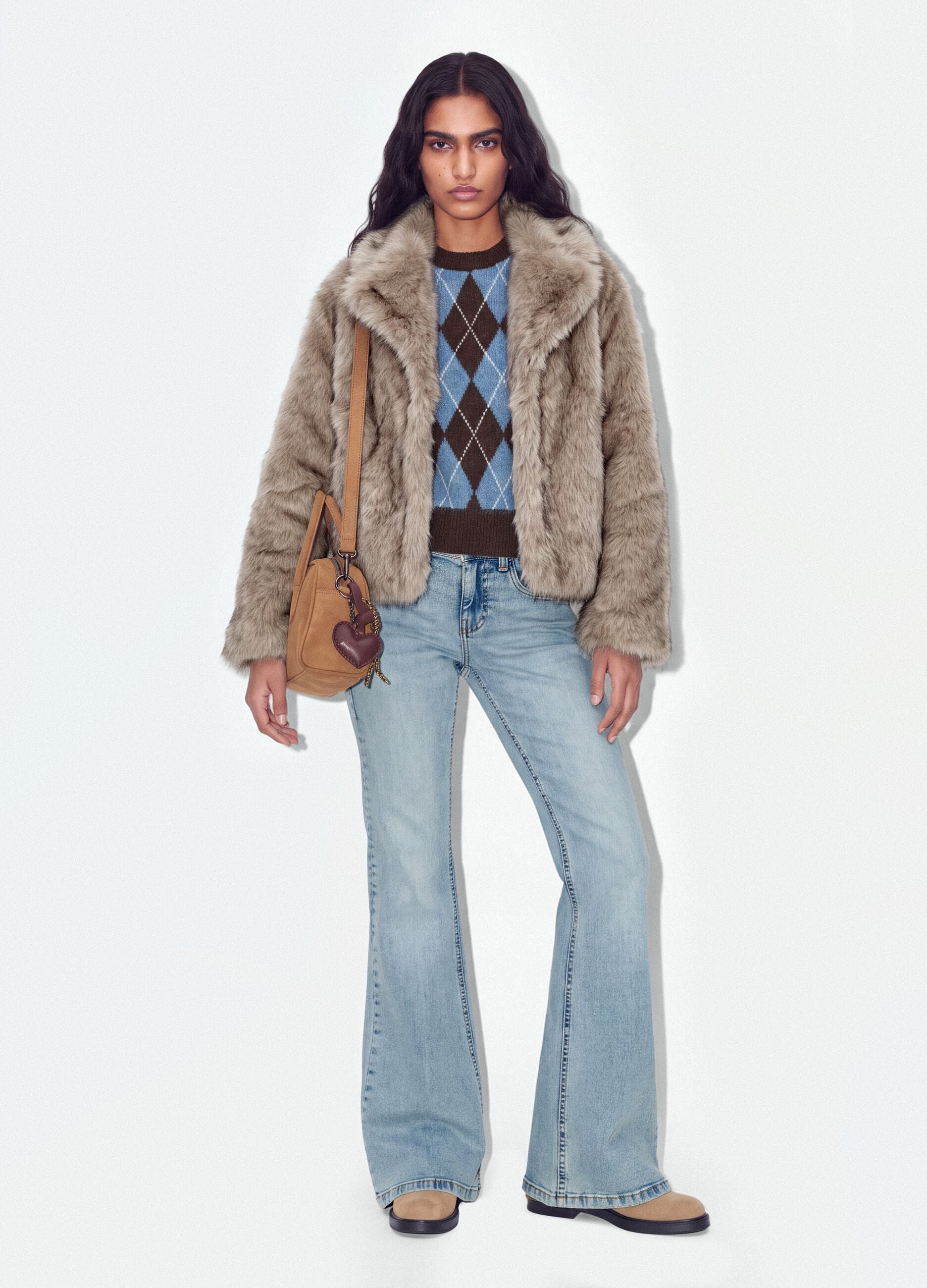 Jeans blu chiaro flare in cotone elasticizzato