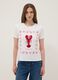 Camiseta blanca de algod&oacute;n puro con estampado frontal_0