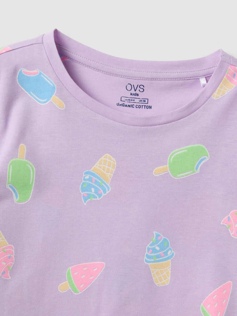 Purple organic cotton pyjamas with all-over print_2
