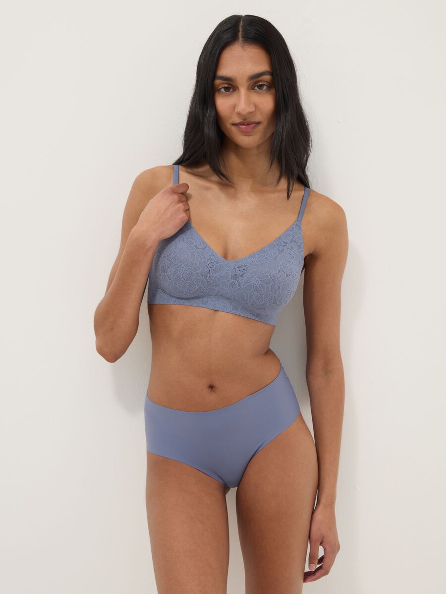 Blue bra with floral lace texture_1