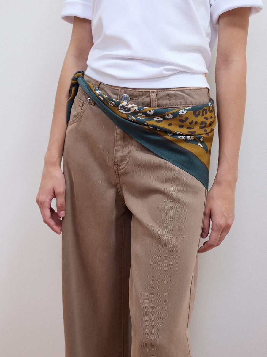 Brown wide-leg jeans in pure lyocell_3