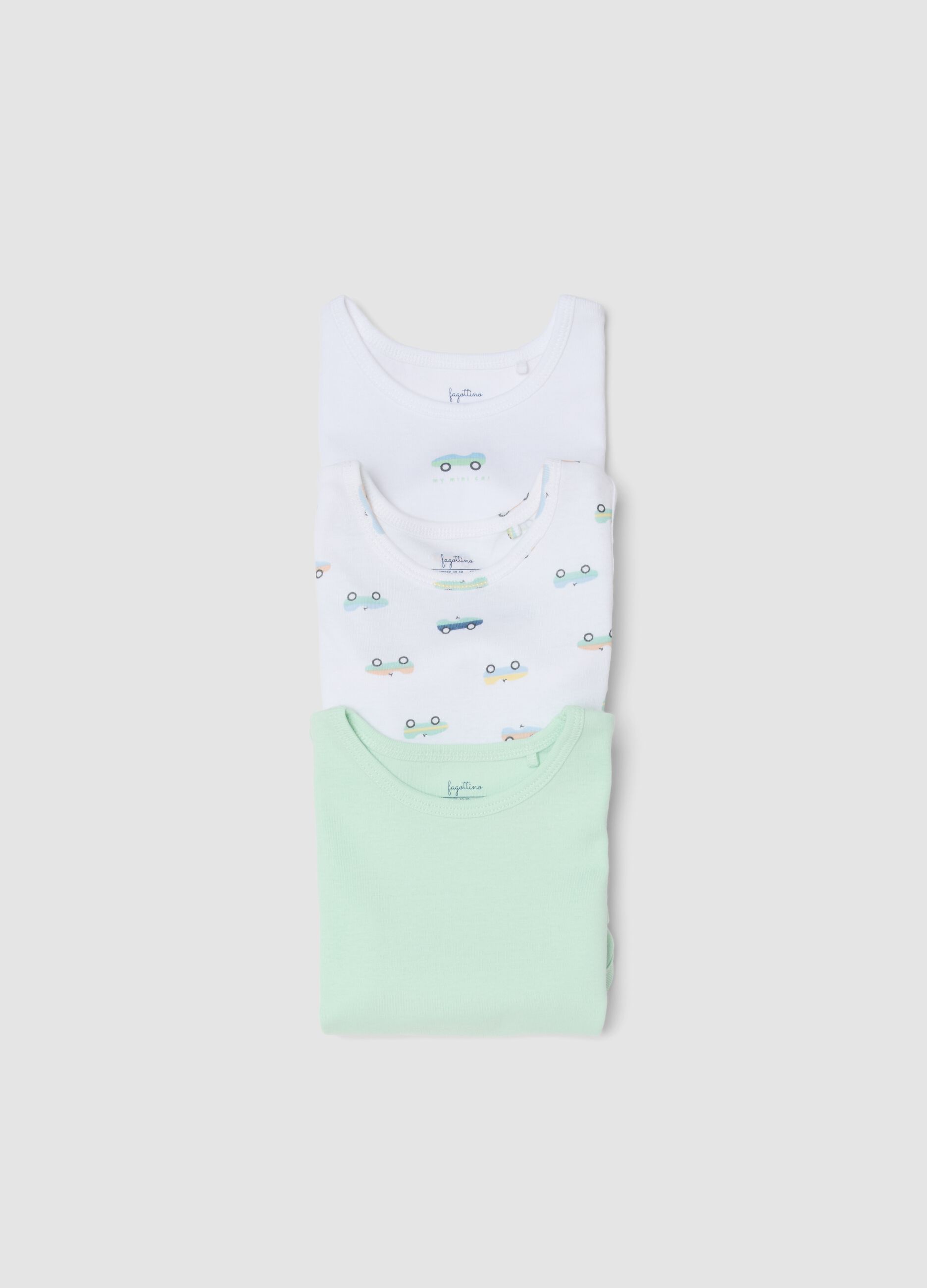 Pack de 3 bodies multicolor de algod&oacute;n puro para beb&eacute;