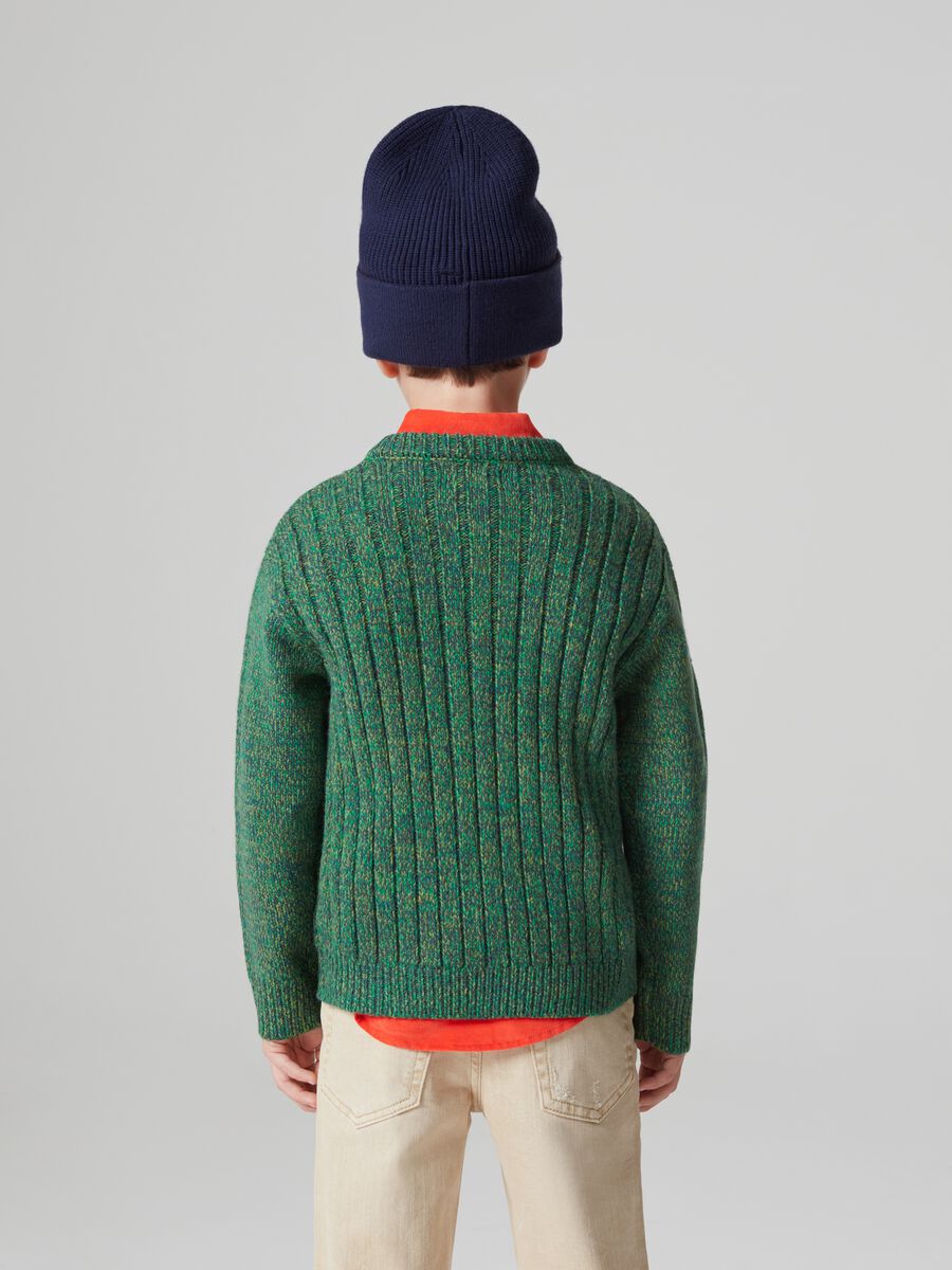 Ribbed mouliné-effect pullover_2