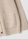 Beiger Stretch-Cardigan mit tiefem V-Ausschnitt_1