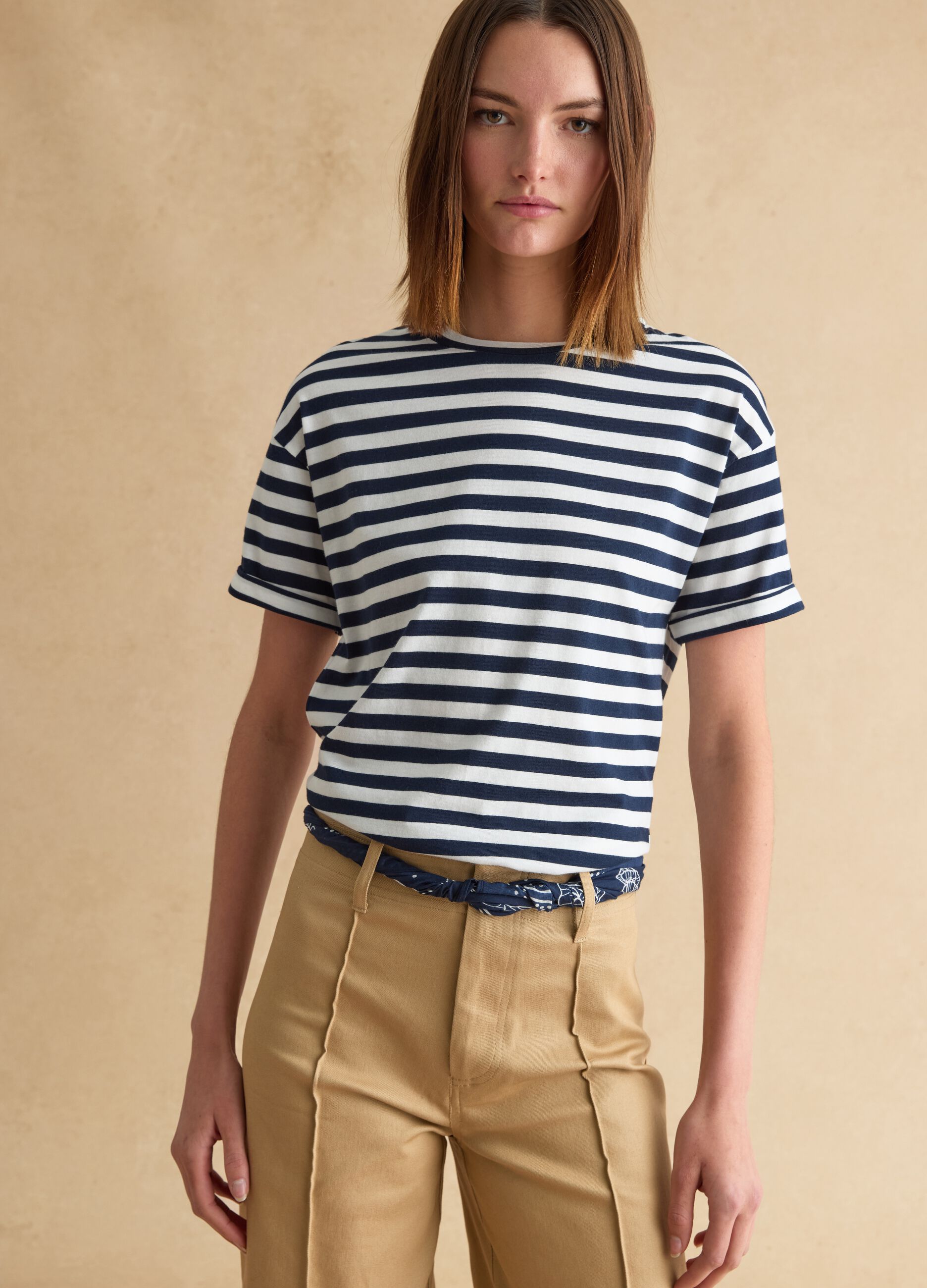 Multicolour striped cotton t-shirt regular fit