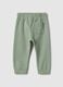 Kids' regular fit green jogger trousers in pure cotton_1