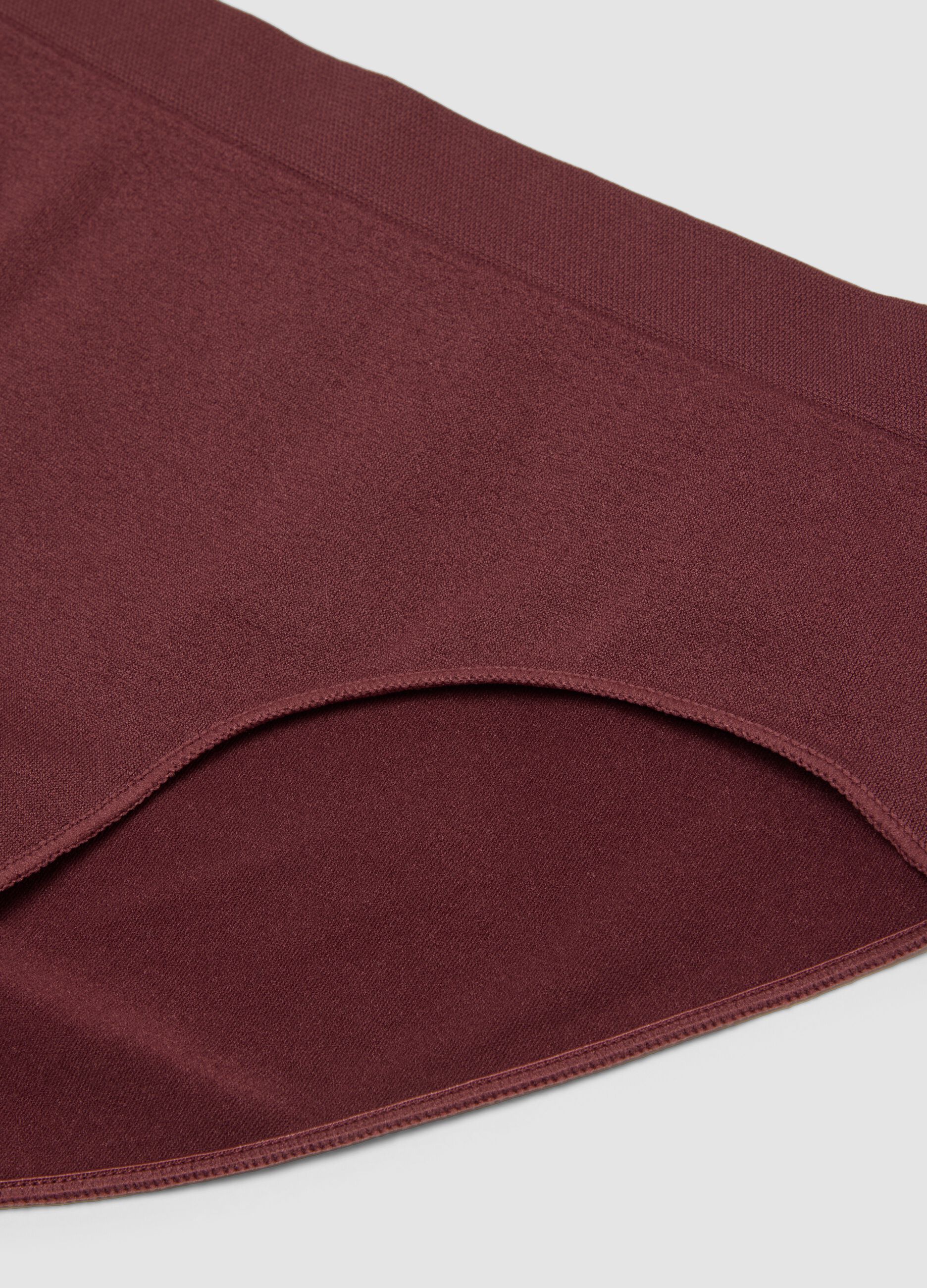 Brown stretch microfibre briefs
