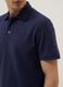 Polo azul em algod&atilde;o puro slim fit de manga curta_3