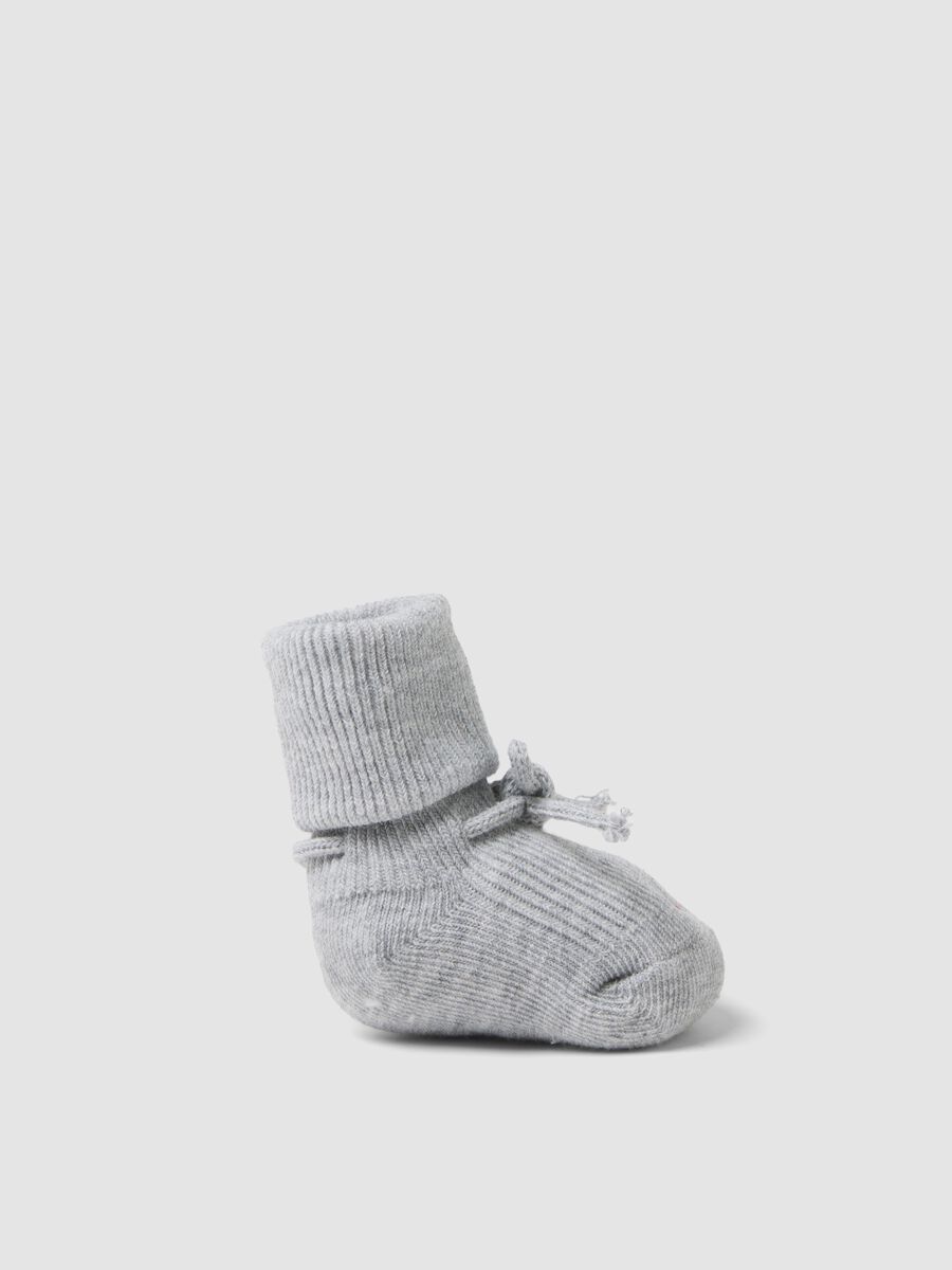 Graue Babysch&uuml;hchen aus Bio-Baumwolle mit Rippstrick_0